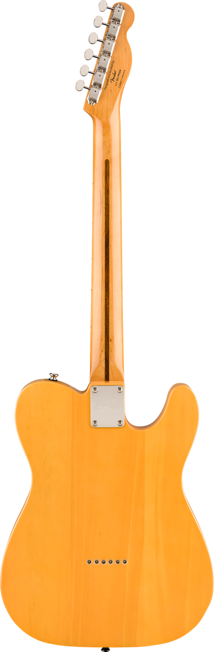 Back of Squier Classic Vibe '50s Telecaster Left Hand MP Butterscotch Blonde.