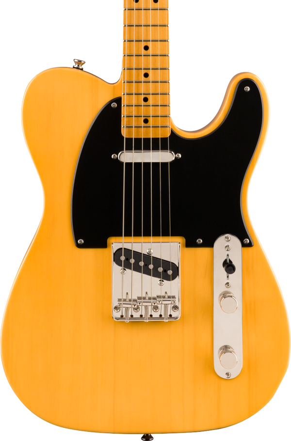 Front of Squier Classic Vibe '50s Telecaster Maple Fingerboard Butterscotch Blonde.