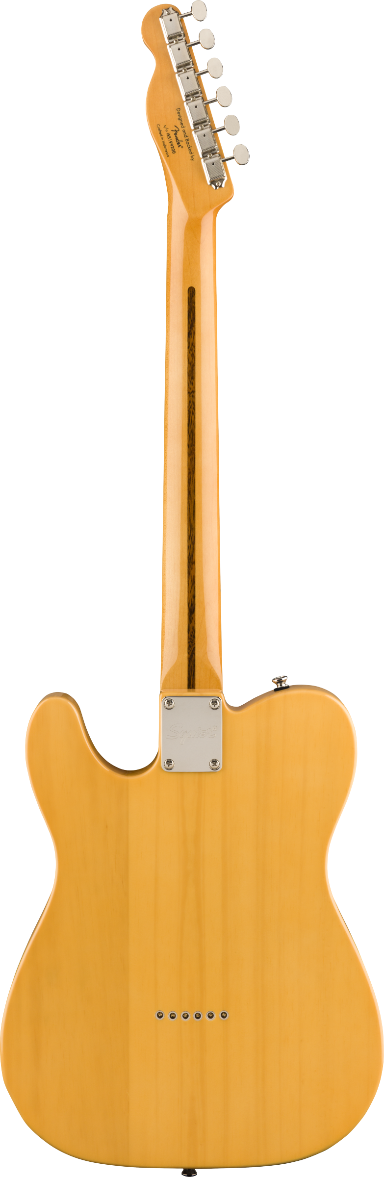 Back of Squier Classic Vibe '50s Telecaster Maple Fingerboard Butterscotch Blonde.
