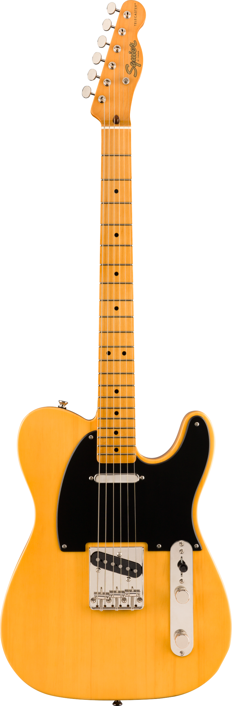 Full frontal of Squier Classic Vibe '50s Telecaster Maple Fingerboard Butterscotch Blonde.