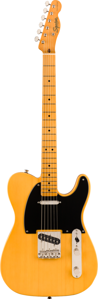 Full frontal of Squier Classic Vibe '50s Telecaster Maple Fingerboard Butterscotch Blonde.