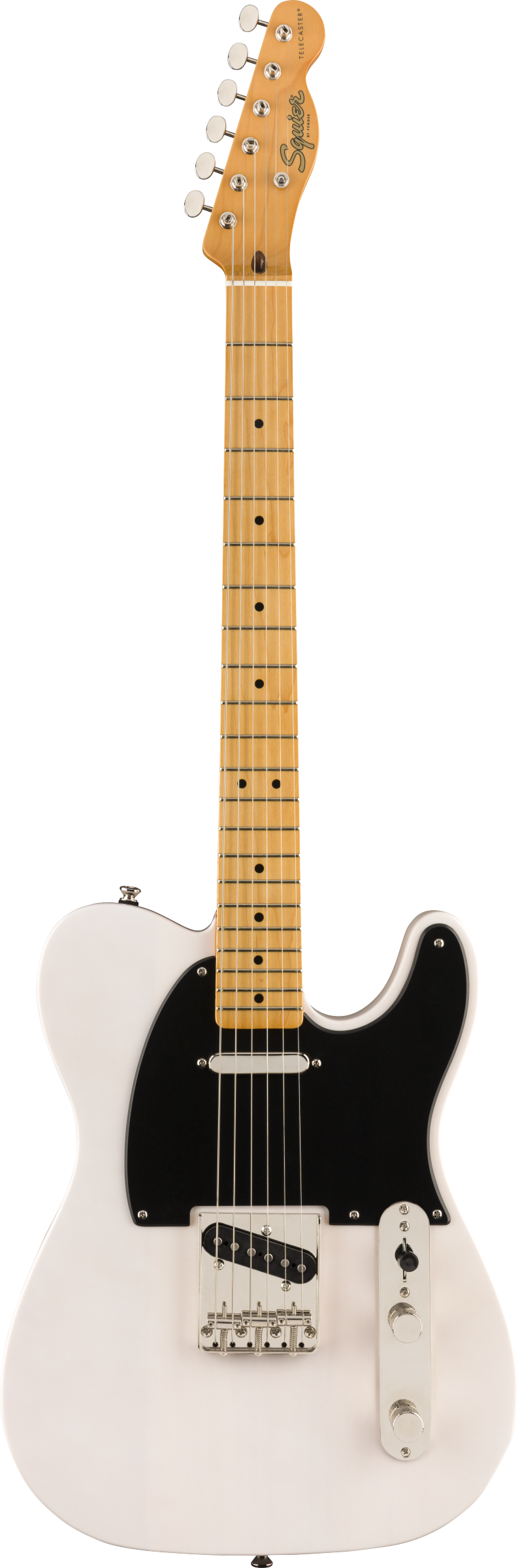 Full frontal of Squier Classic Vibe 50s Telecaster MP White Blonde.