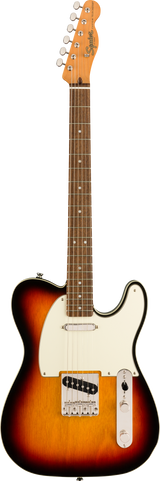 Full frontal of Squier Classic Vibe 60s Custom Telecaster Laurel Fingerboard 3-Color Sunburst.