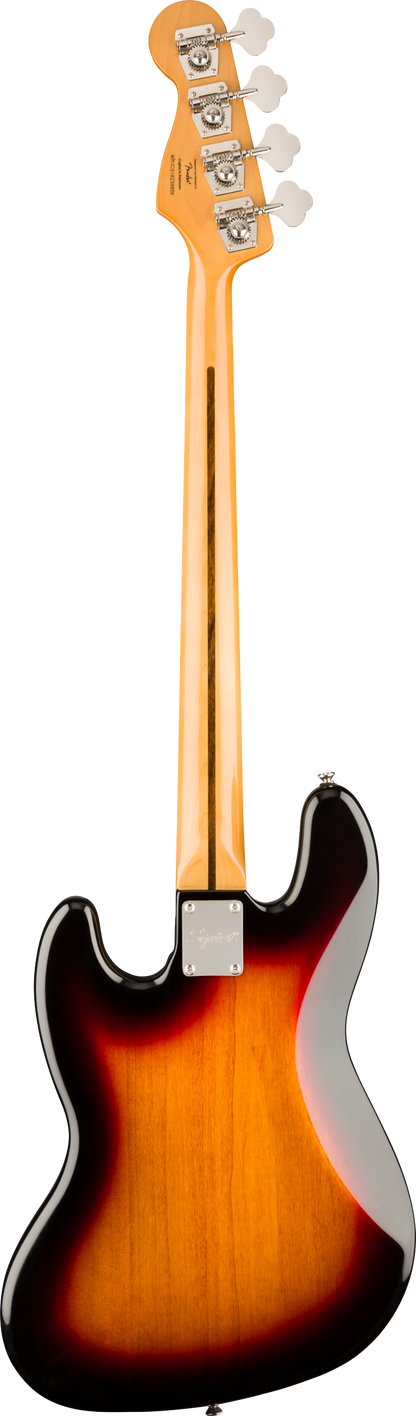 Back of Squier Classic Vibe '60s Jazz Bass Laurel Fingerboard 3-Color Sunburst.