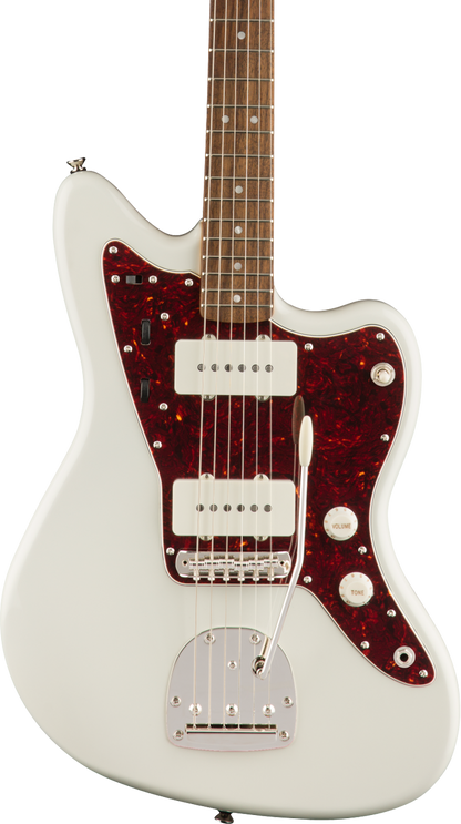 Front of Squier Classic Vibe '60s Jazzmaster Laurel Fingerboard Olympic White.