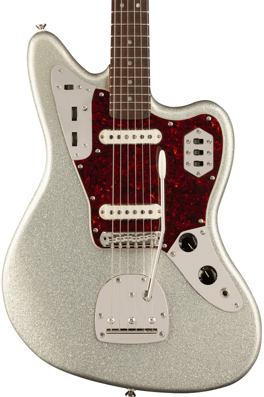 Squier FSR Classic Vibe 60s Jaguar Matching Headstock Silver Sparkle