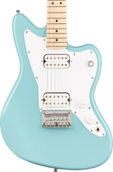 Front of Squier Mini Jazzmaster HH MP Daphne Blue.