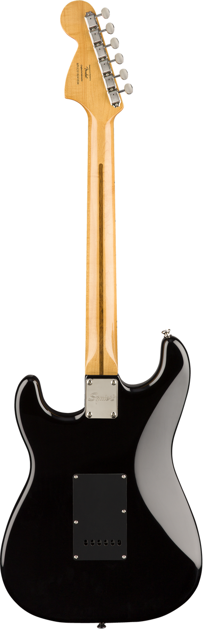 Back of Squier Classic Vibe ‘70s Stratocaster HSS MP Black.