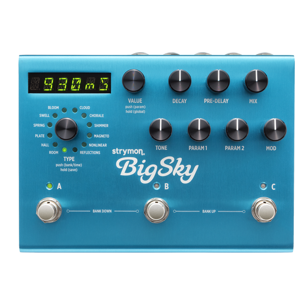 Top down of Strymon BigSky Reverberator.