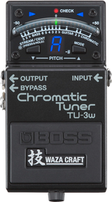 Boss TU 3W Chromatic Tuner Waza Craft Black Tone Shop Guitars Dallas TX