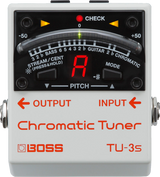 Top down of Boss TU-3s Chromatic Tuner.