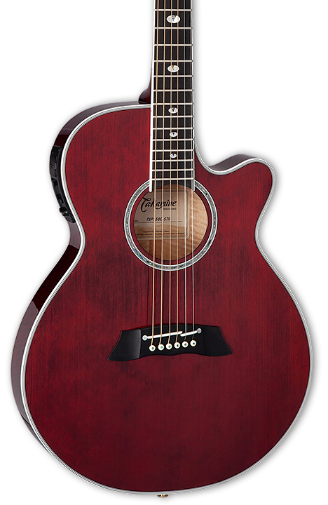 Takamine TSP158C Thinline See-thru Red gloss w/soft case