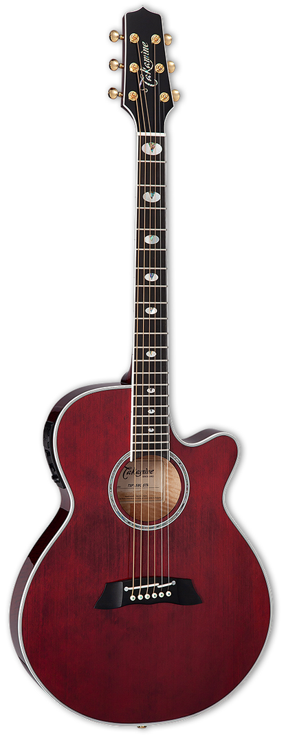 Takamine TSP158C Thinline See-thru Red gloss w/soft case