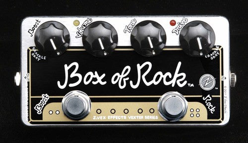 Top down of Open Box ZVex Vexter Box of Rock.