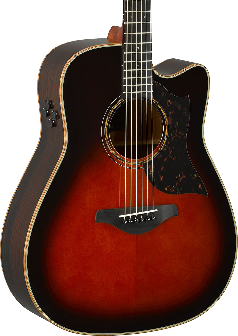 Front angle of Yamaha A3R ARE Tobacco Brown Sunburst.