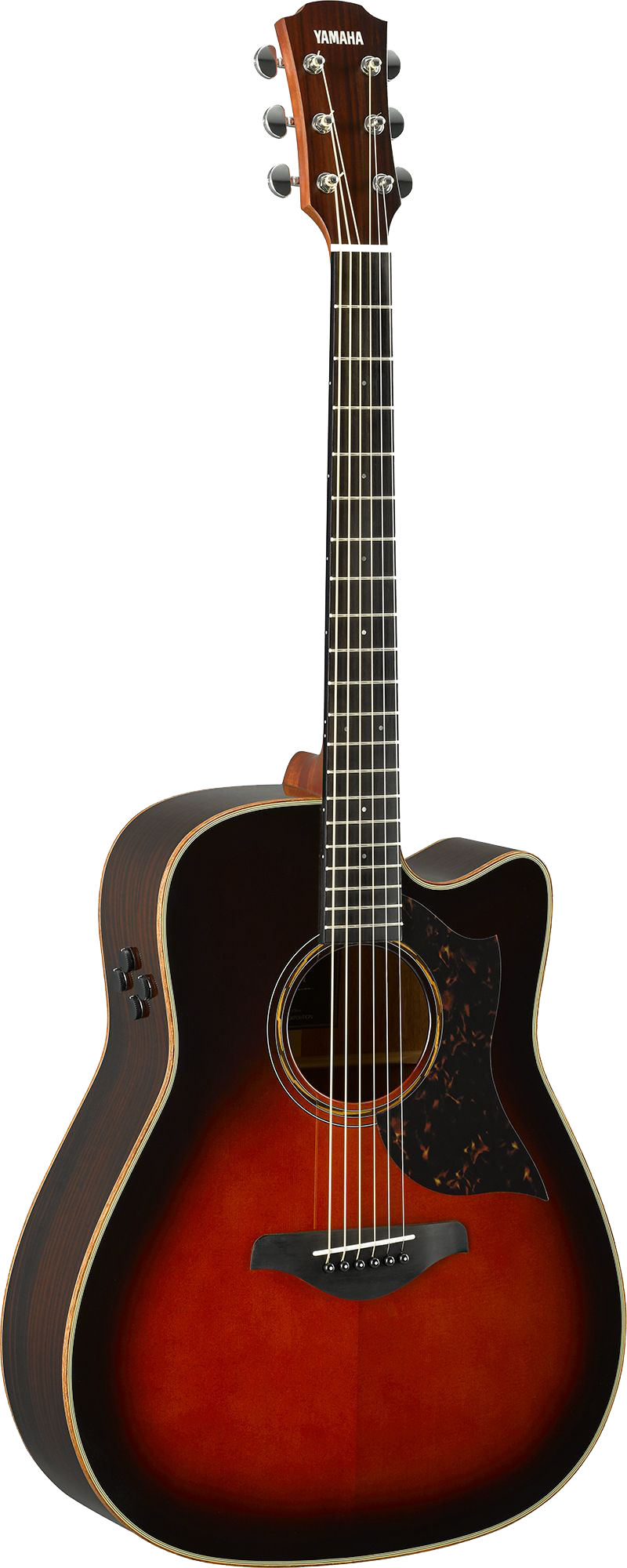 Full front angle of Yamaha A3R ARE Tobacco Brown Sunburst.