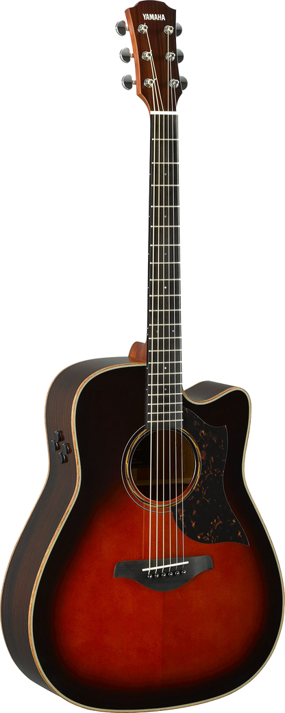 Full front angle of Yamaha A3R ARE Tobacco Brown Sunburst.