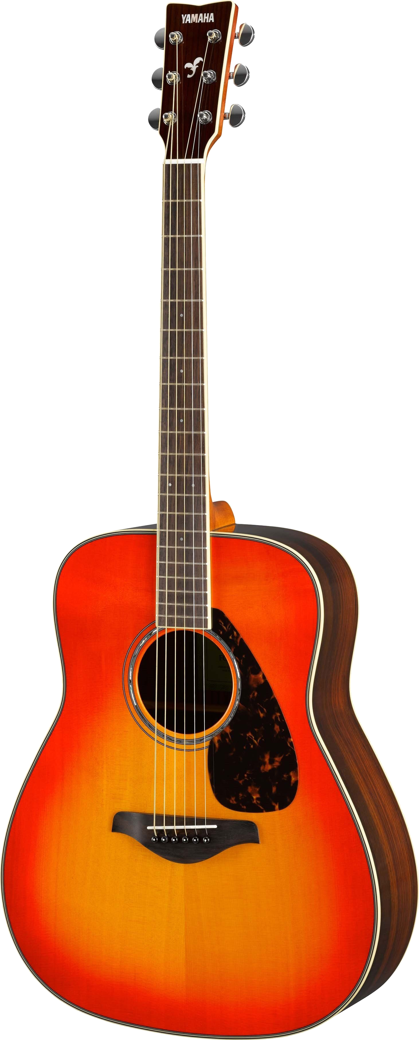 Full frontal of Yamaha FG830 Autumn Burst.