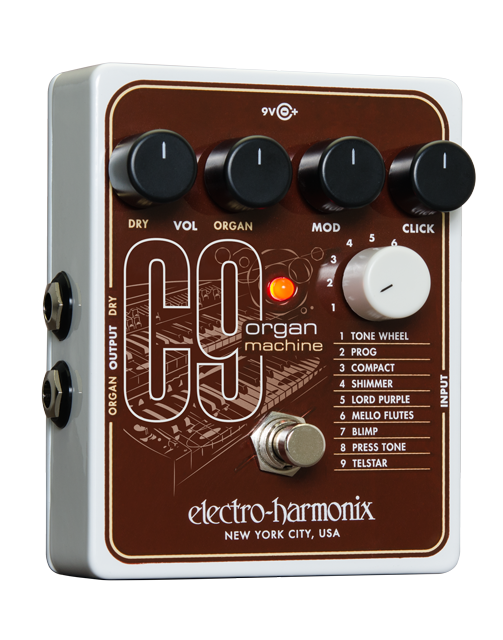 Top down of EHX Electro-Harmonix C9 Organ Machine.