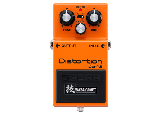 Top down of Boss DS-1W Waza Craft Distortion.