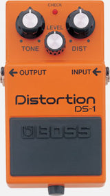 Top down of Boss DS-1 Distortion with white background.