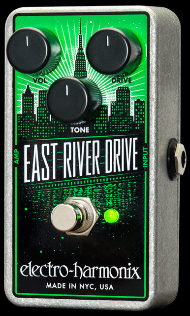 Top down of EHX Electro-Harmonix East River Drive OD Pedal.