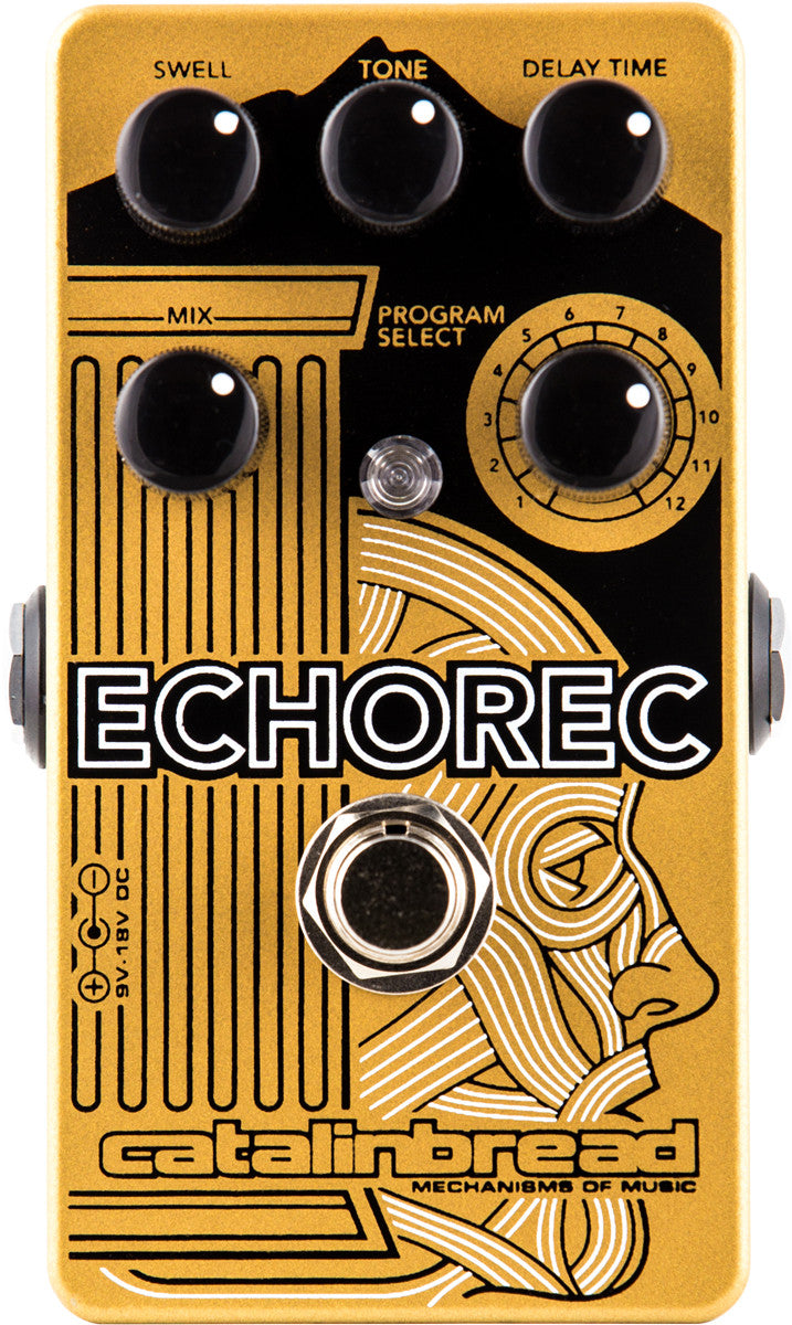 Top down of Catalinbread ECHOREC Multi-Tap Echo.