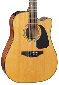 Front of Takamine GD30CE-12 Natural 12 String.