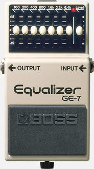 Top down of Boss GE-7 Graphic Equalizer.