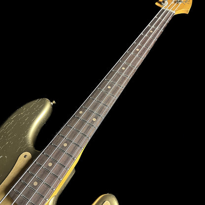 Fretboard of Fender Custom Shop Limited Edition '59 Precision Bass Journeyman Relic HLE Gold.