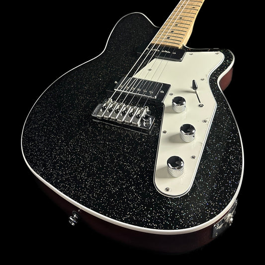 Bottom right angle of Reverend Double Agent W Rainbow Sparkle Tone Shop Exclusive body.