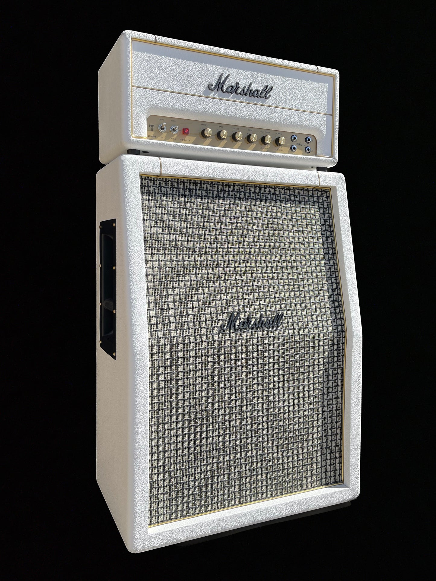 Marshall Custom Shop Tone Shop Exclusive White/Basketweave SV20H Studio Vintage Tube Head and SV212  Vertical Cab