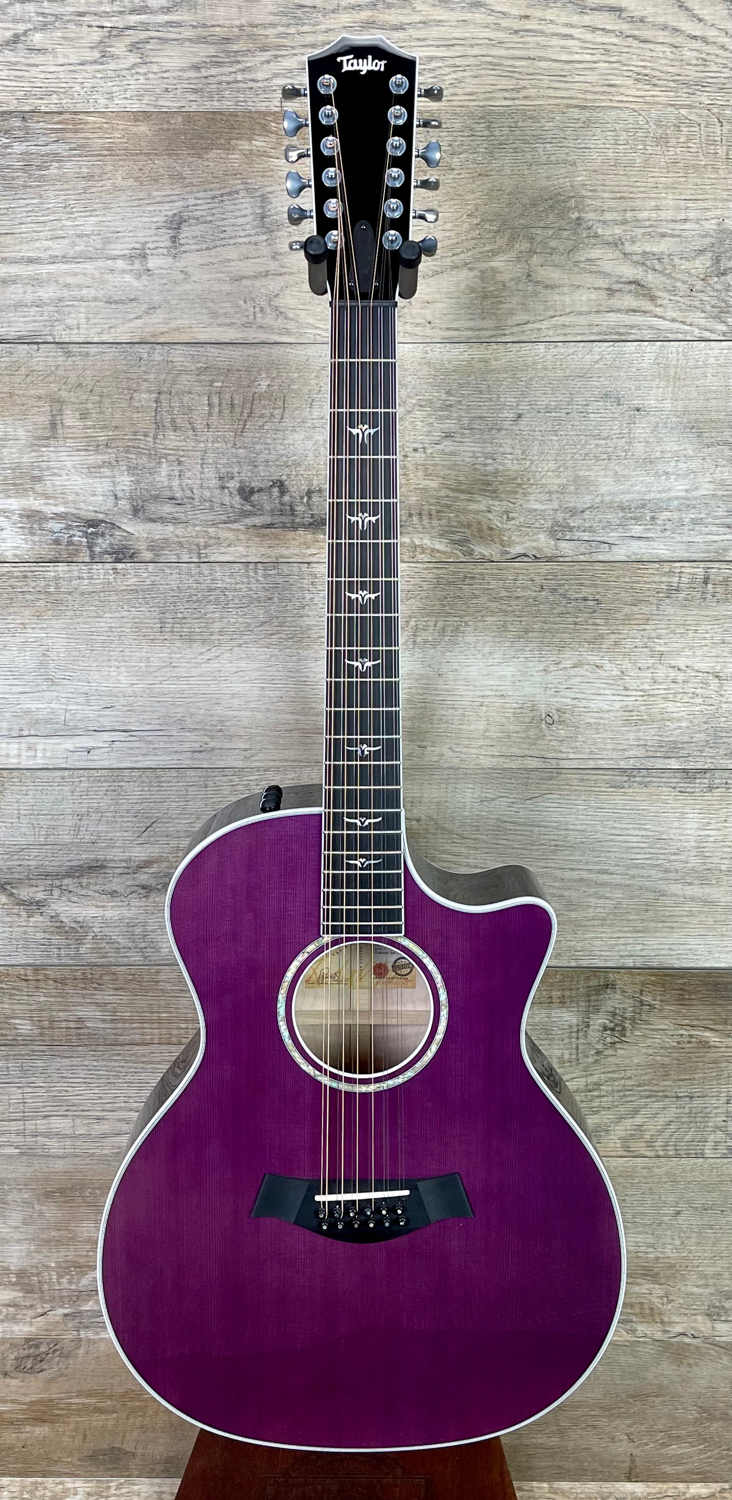 Taylor Custom GA-12 #12113 12-String Purple Maple Quilt w/case