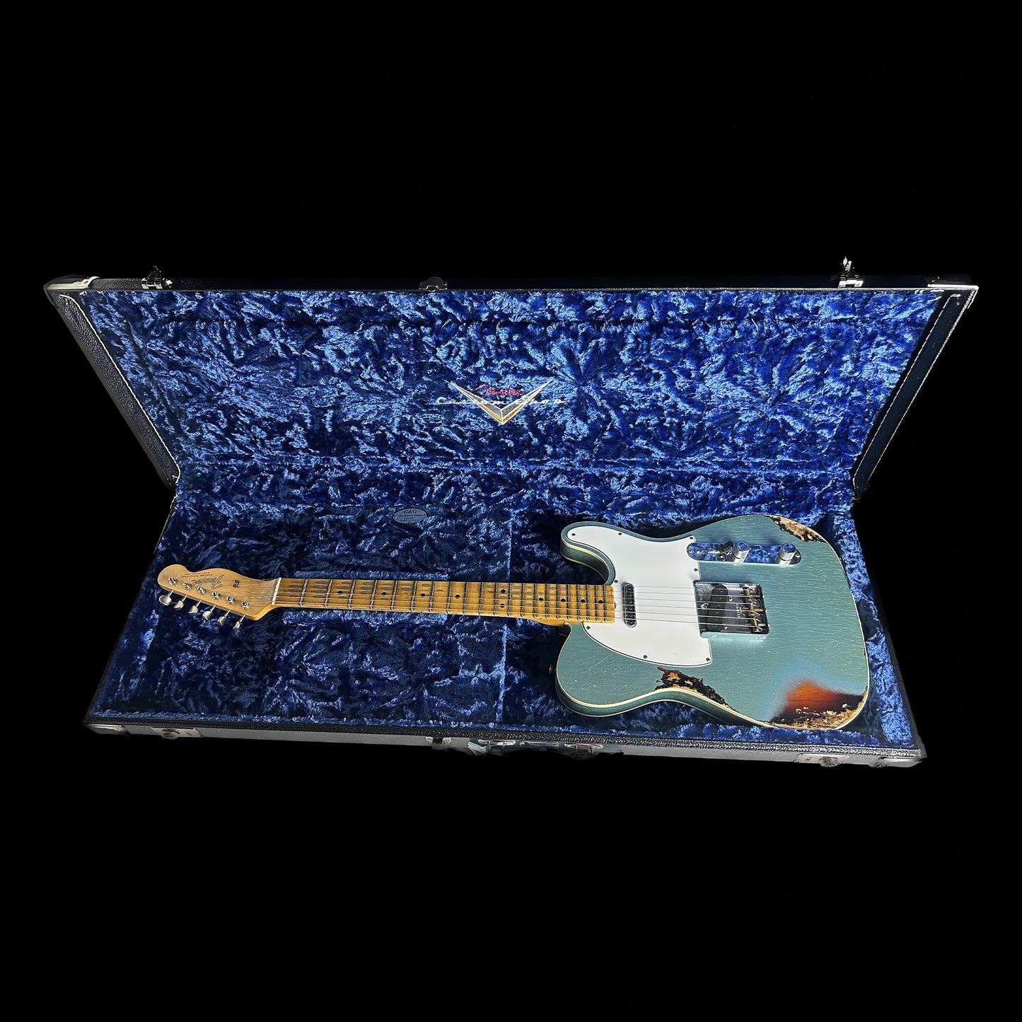 Fender Custom Shop 1965 Tele Custom MP Heavy Relic Fire Mist Silver/3 Color Sunburst w/case