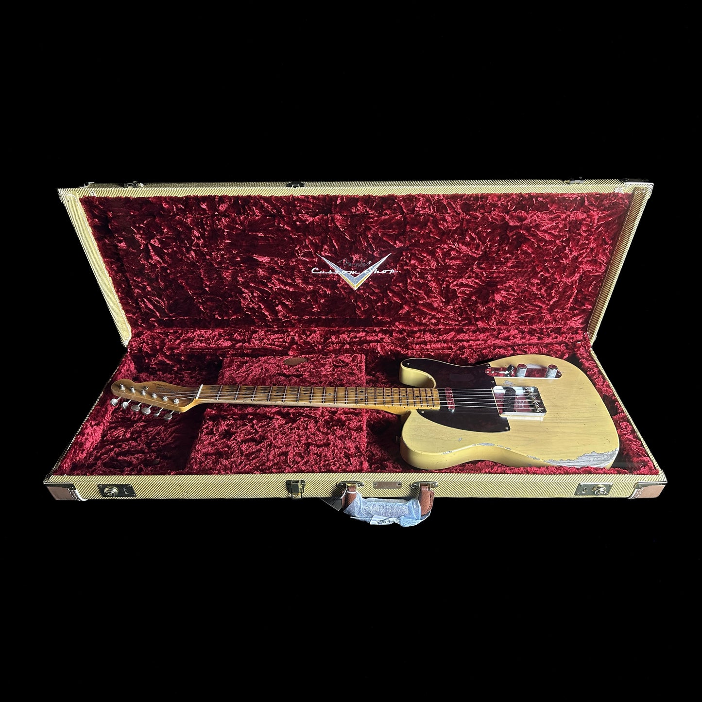 Fender Custom Shop '52 Telecaster Heavy Relic Maple Neck Aged Nocaster Blonde in case.