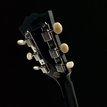 Back of Gibson Custom Shop M2M 50's LG-2 Ebony headstock.