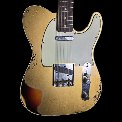 Fender Custom Shop Limited 1960 Telecaster Custom Heavy Relic Aged Aztec Gold/3 Tone Sunburst w/case