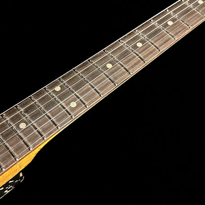 Fretboard of Fender Custom Shop Limited 1960 Dual Mag II Stratocaster Super Heavy Relic Aged Black.