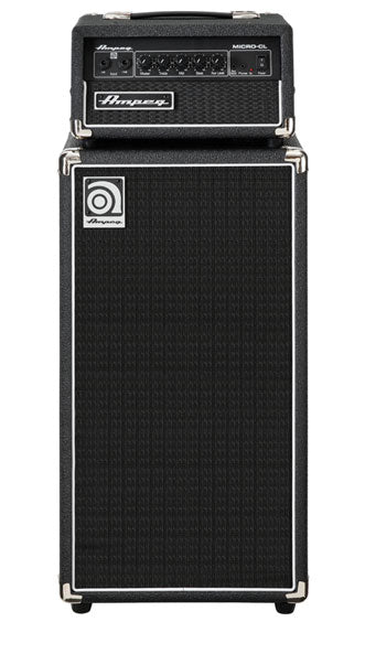 Front of Ampeg Micro CL Stack 100W Solid State SVT Classic Style Bass Stack with white background.