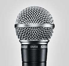 Close up of Shure SM58-LC Microphone head.