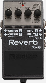Top down of Boss RV-6 Reverb.