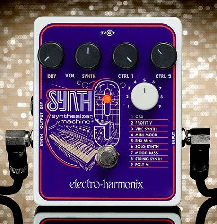 Front of EHX Electro-Harmonix SYNTH9 Synthesizer Machine.