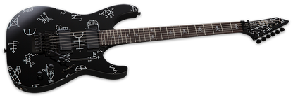 Full frontal of ESP LTD Kirk Hammett Demonology left angle.