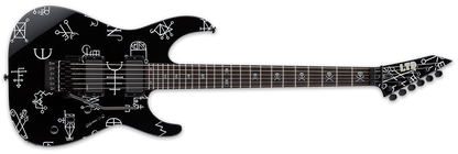 Full frontal of ESP LTD Kirk Hammett Demonology angled on the right.